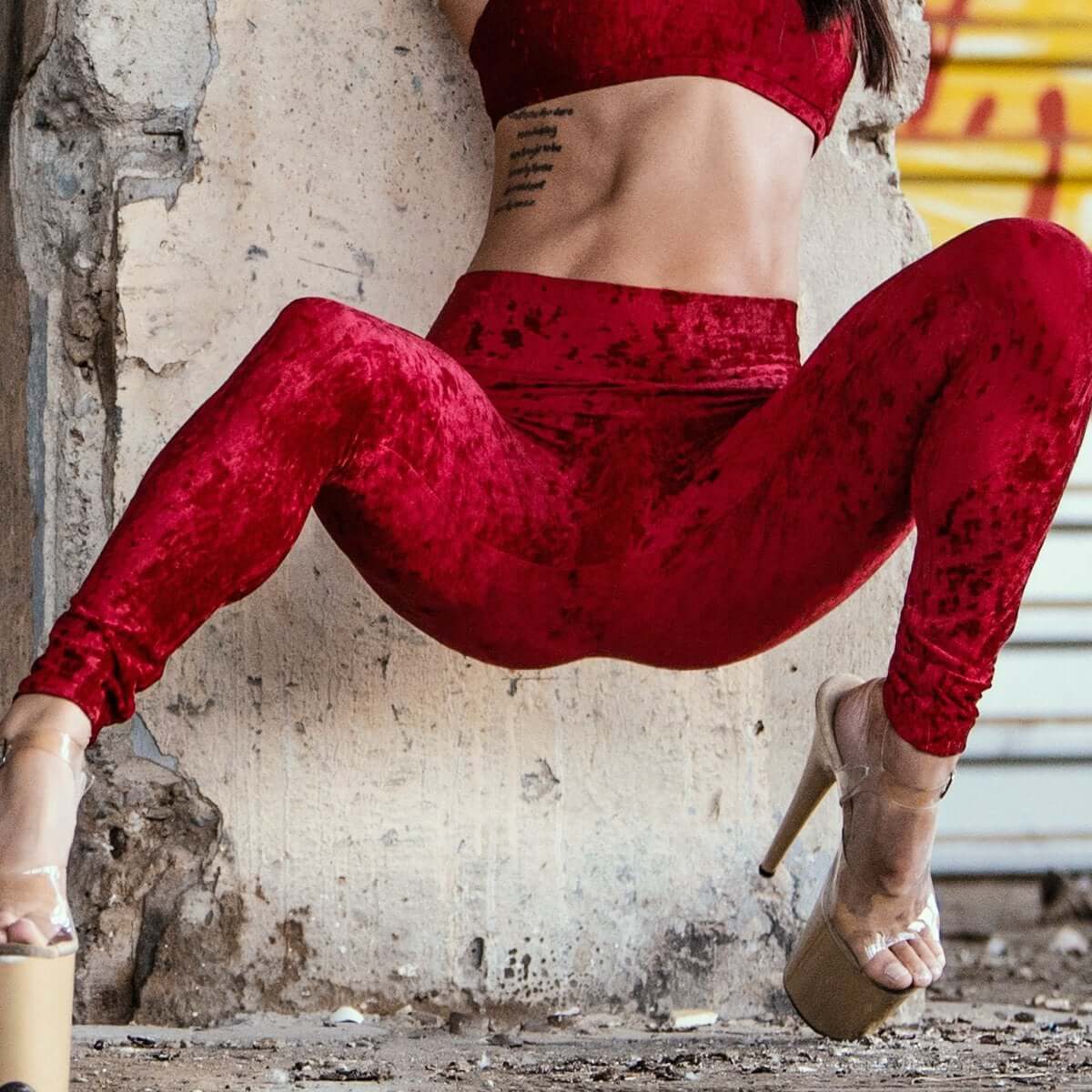 Velvet Leggings, Mid Rise – Adriana - Image 24