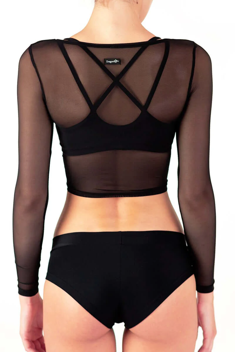 Mesh Sports Crop Top, Mesh Exercise Top – Pavi - Image 18