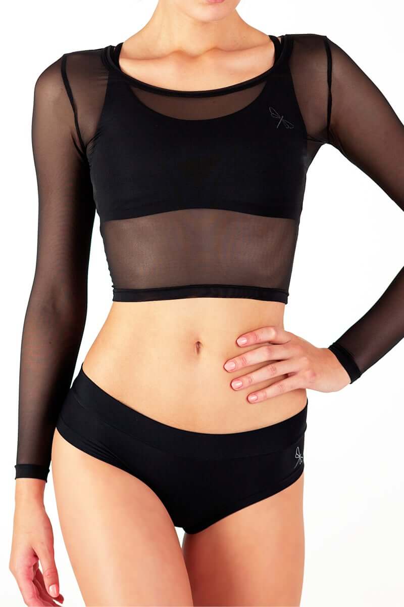 Mesh Sports Crop Top, Mesh Exercise Top – Pavi - Image 19