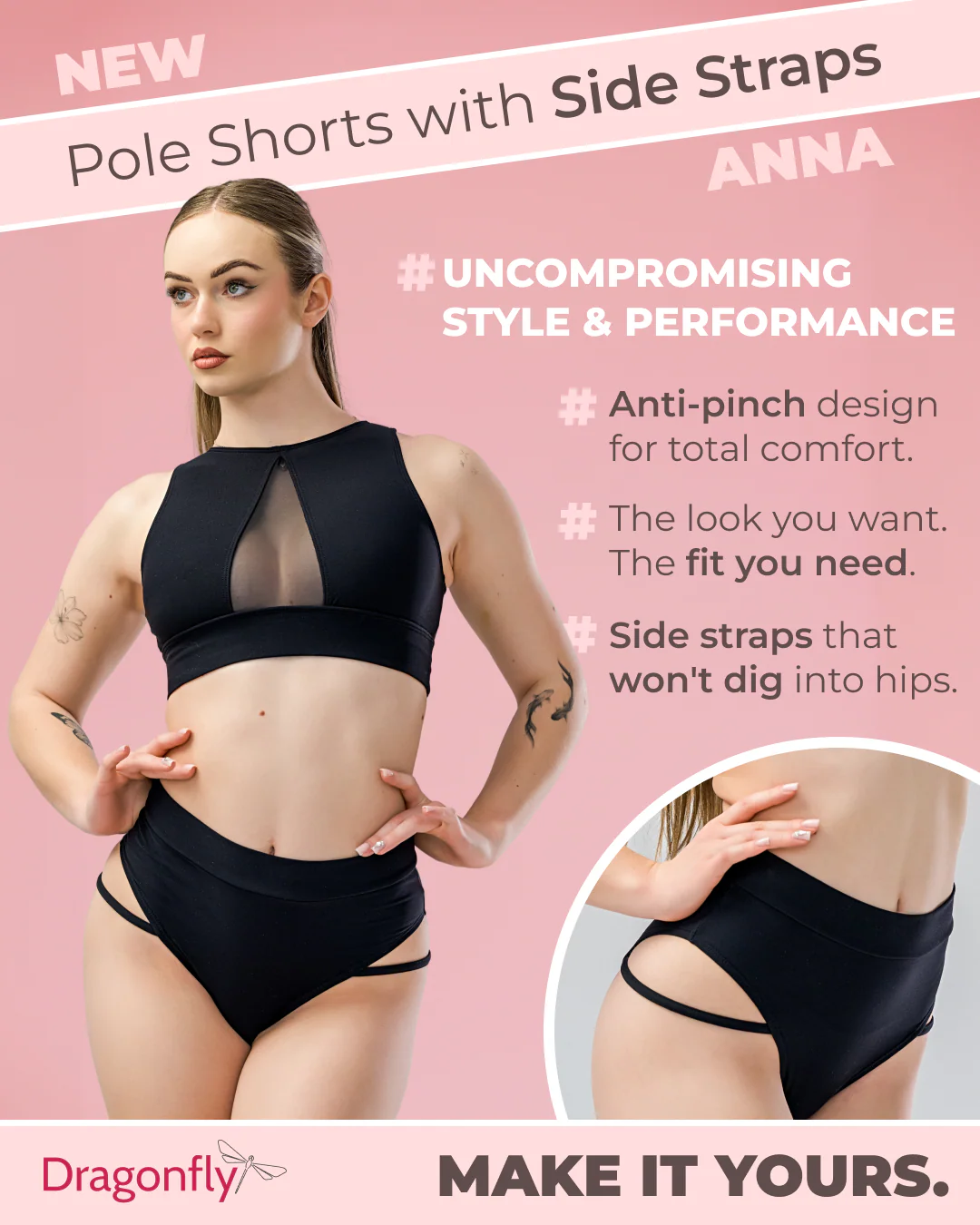 Pole Shorts with Side Straps – Anna - Image 2