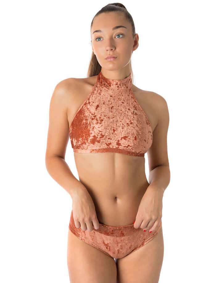 Velvet Halter Top Sports Bra – Lisette - Image 5