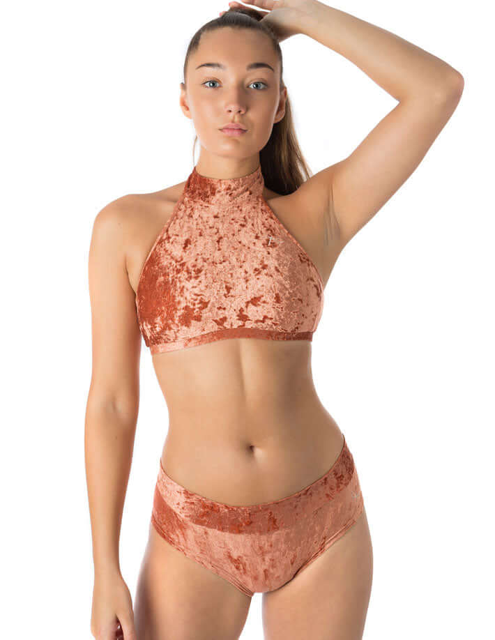 Velvet Halter Top Sports Bra – Lisette - Image 7